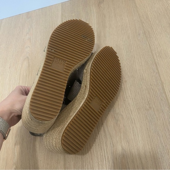 EILEEN FISHER Taupe Leather “Willow” Espadrilles - Picture 6 of 7